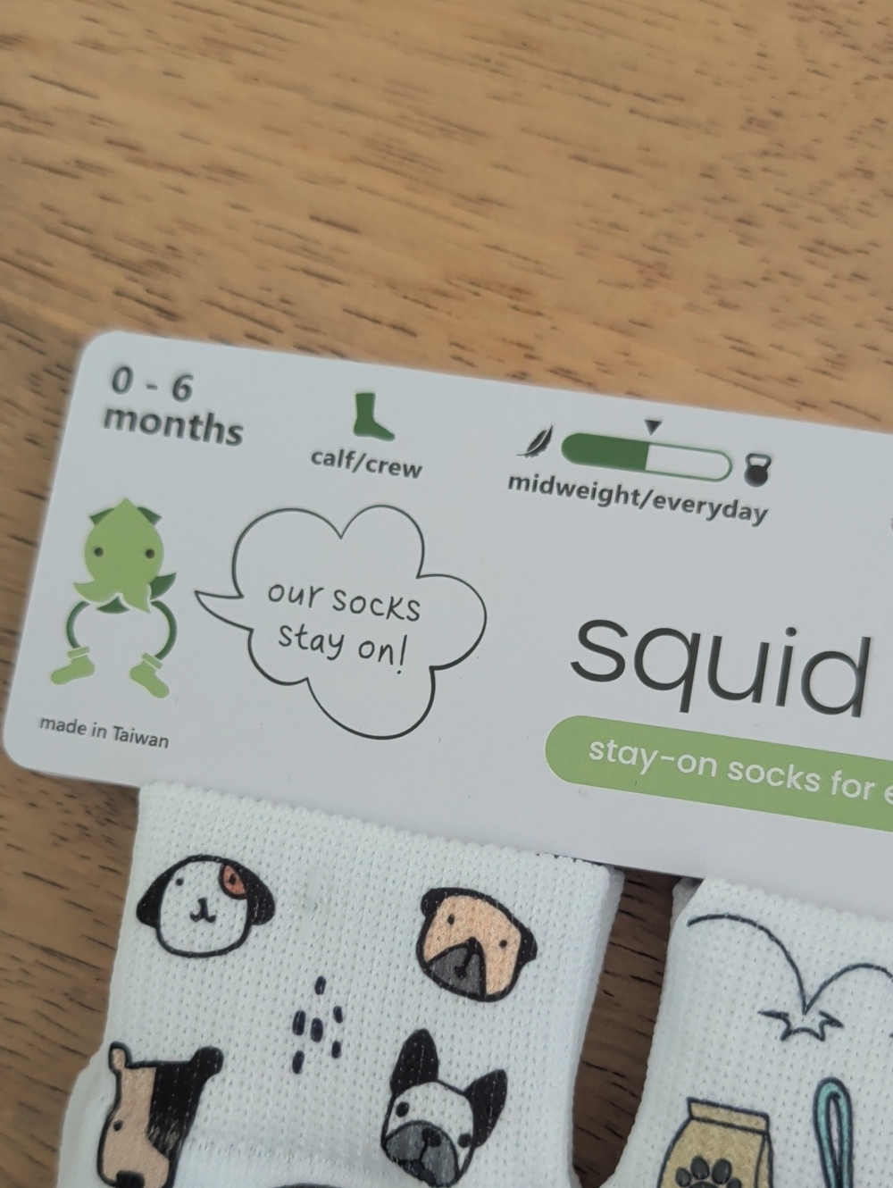 NWT Squid Socks Baby Stay-On Socks in Woof, 0-6 Months - Picture 9 of 10